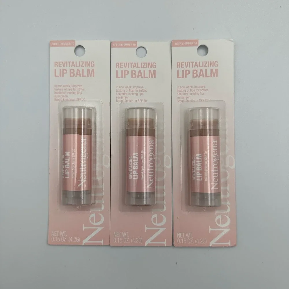 (3) Neutrogena Revitalizing Lip Balm # 10 Sheer Shimmer SPF20‎